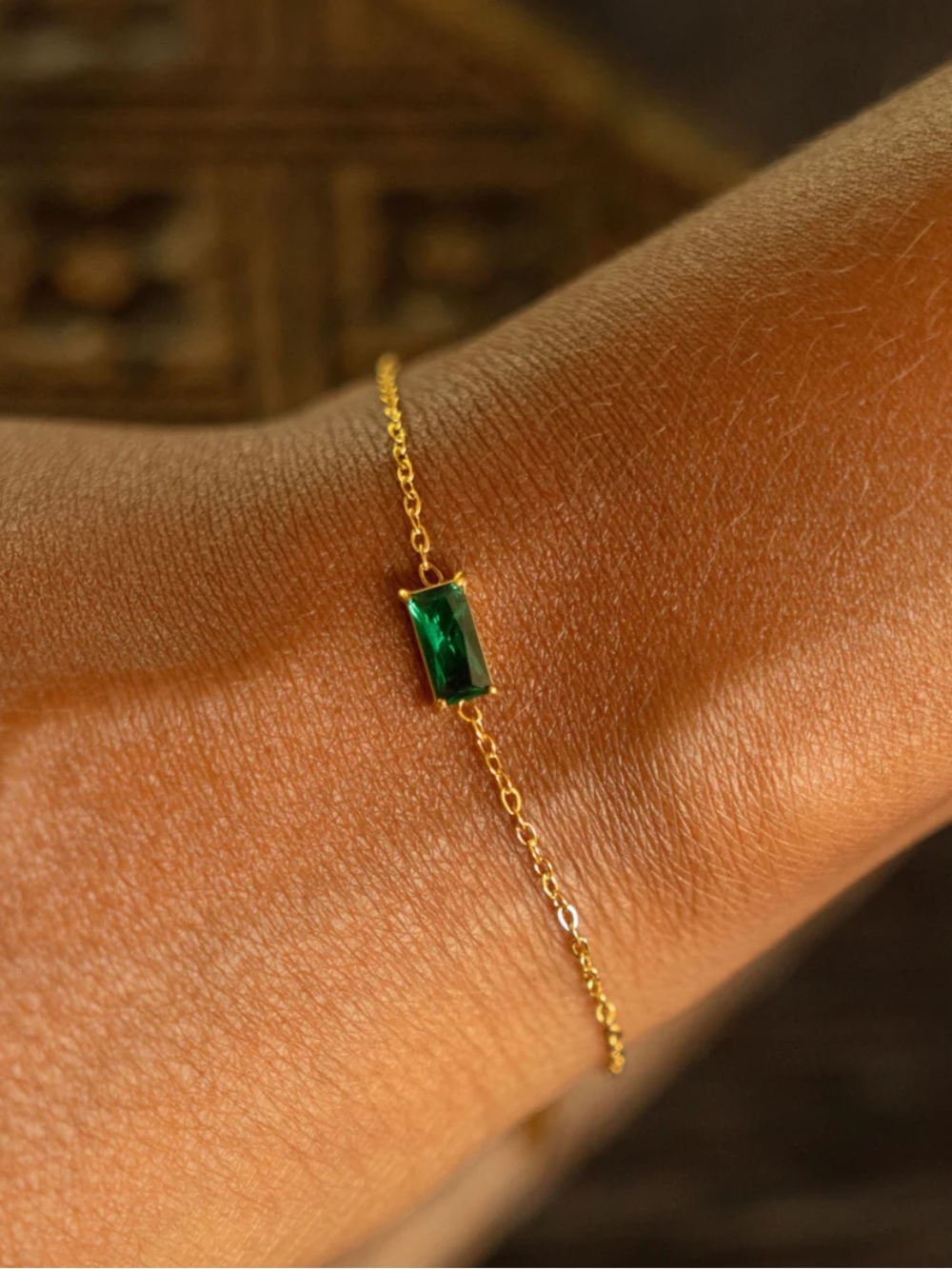 Atolea Emerald Gold Bracelet